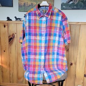 Robert Graham Red and Orange Casual Button Down Shirt